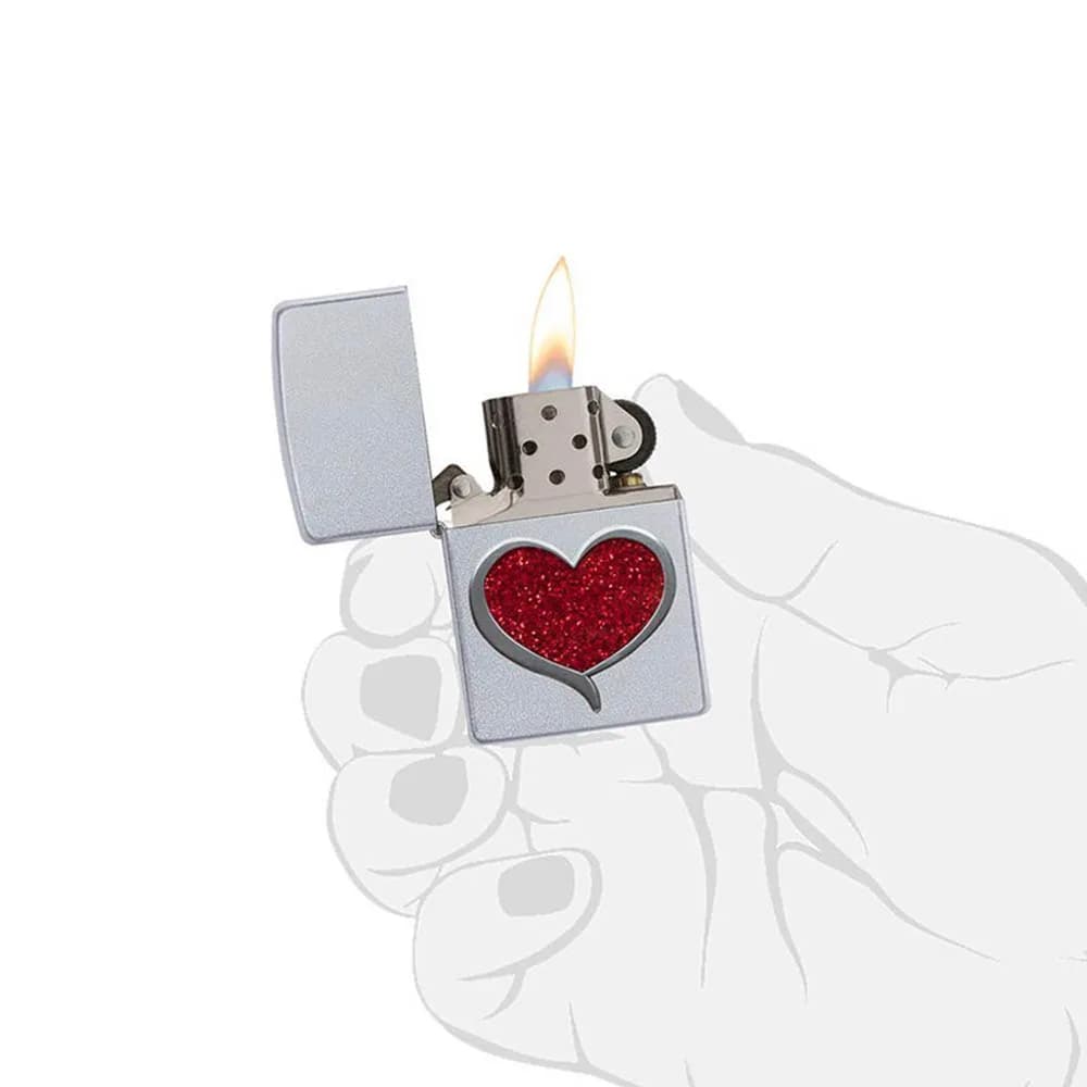 فندک زیپو مدل Glitter Heart Emblem کد 29410 — تصویر ۴