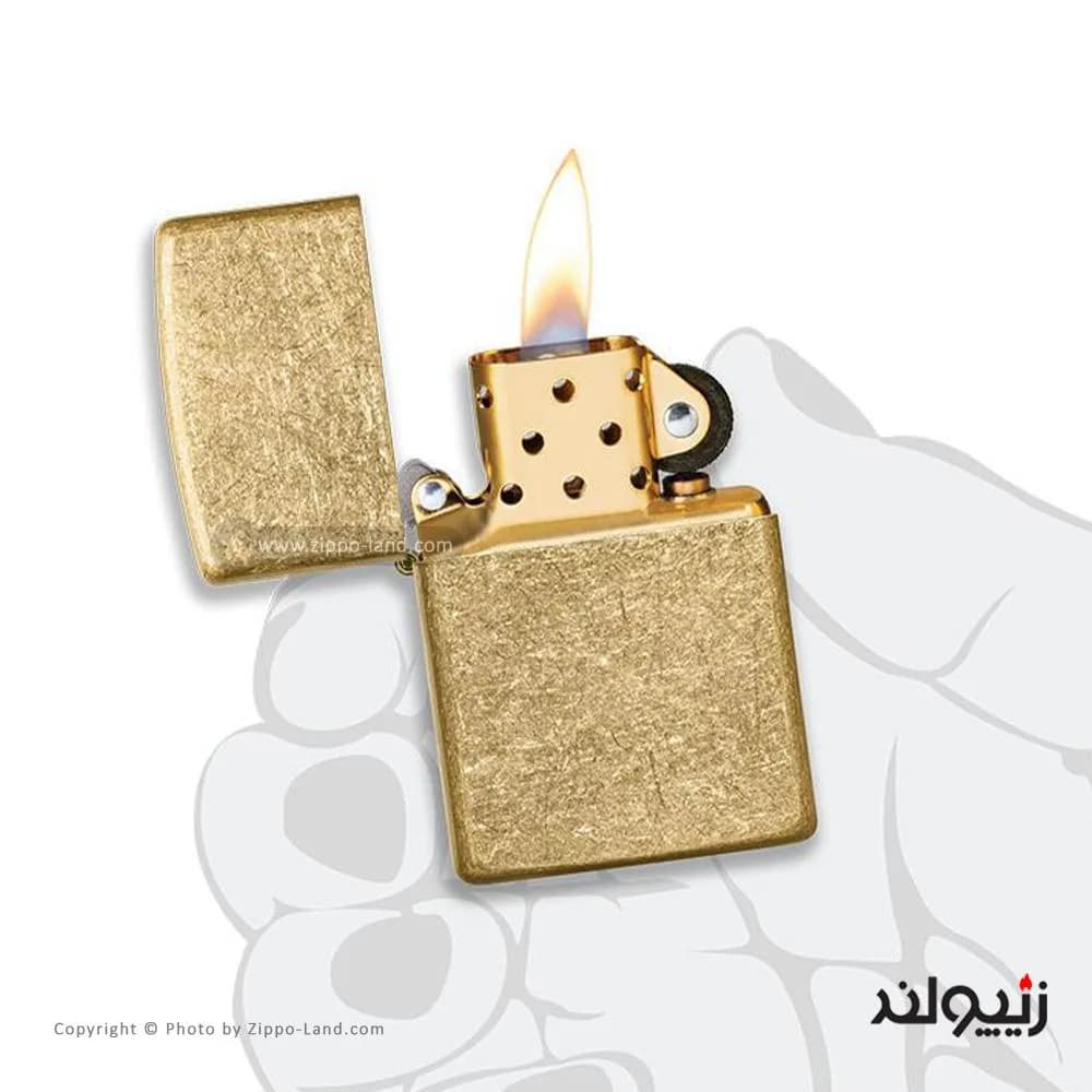 فندک زیپو مدل Classic Tumbled Brass کد 49477 — تصویر ۵
