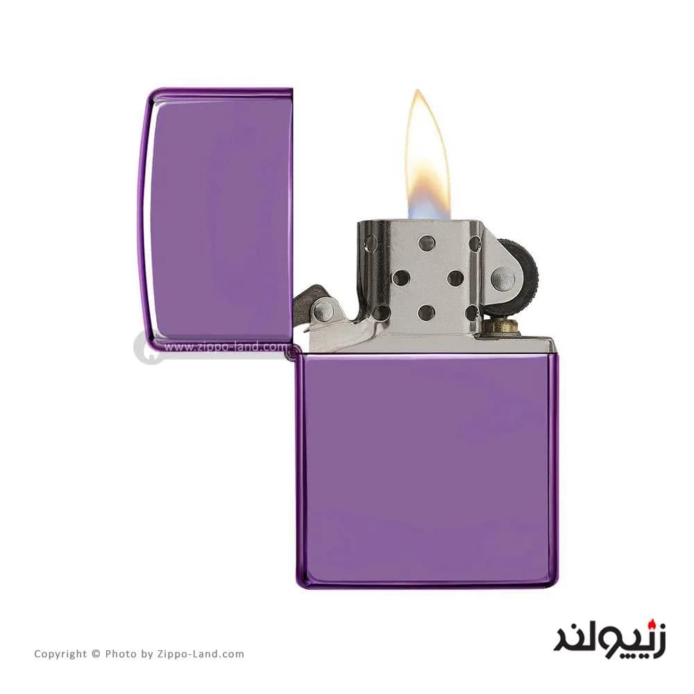 فندک زیپو مدل Classic High Polish Purple کد 24747 — تصویر ۴
