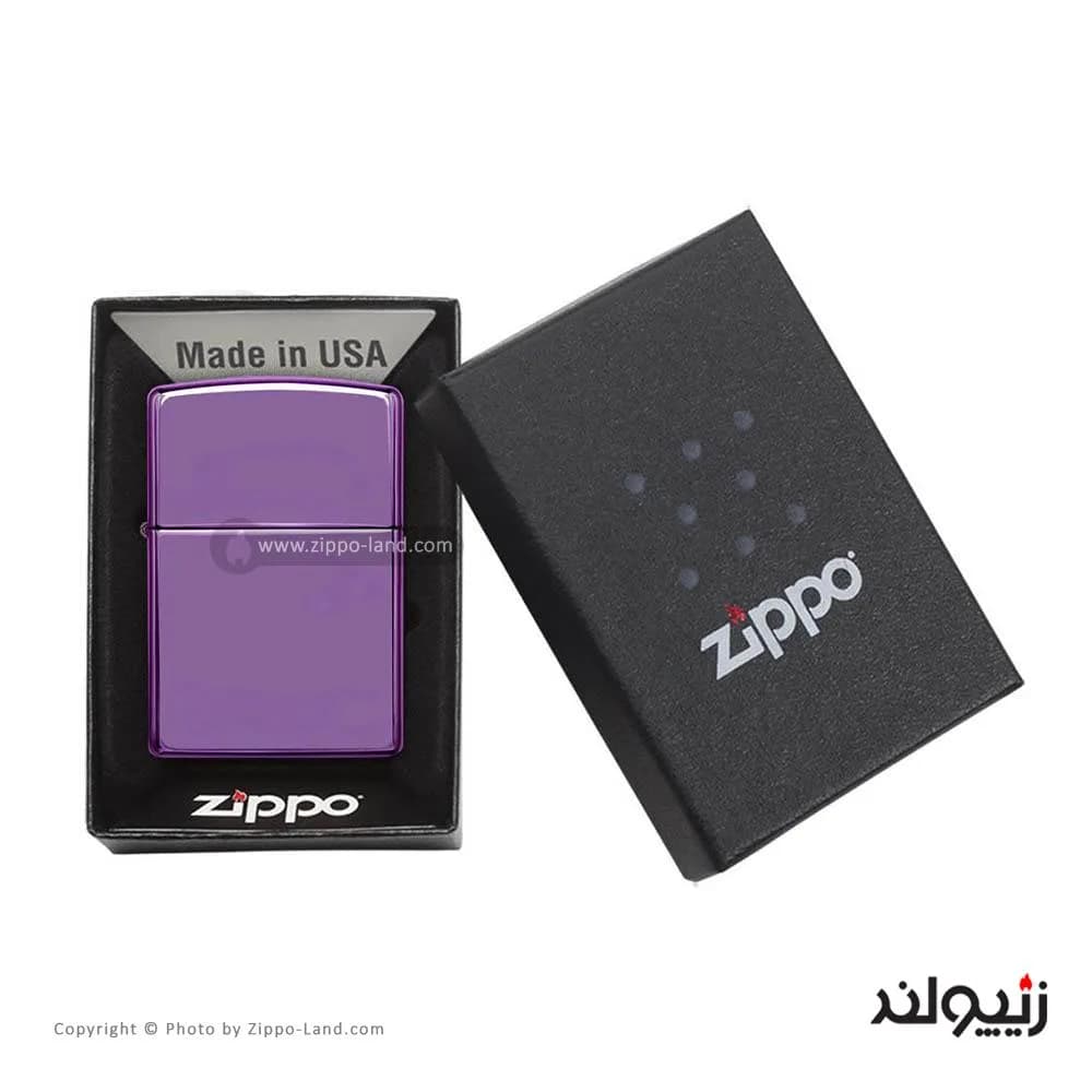 فندک زیپو مدل Classic High Polish Purple کد 24747 — تصویر ۶