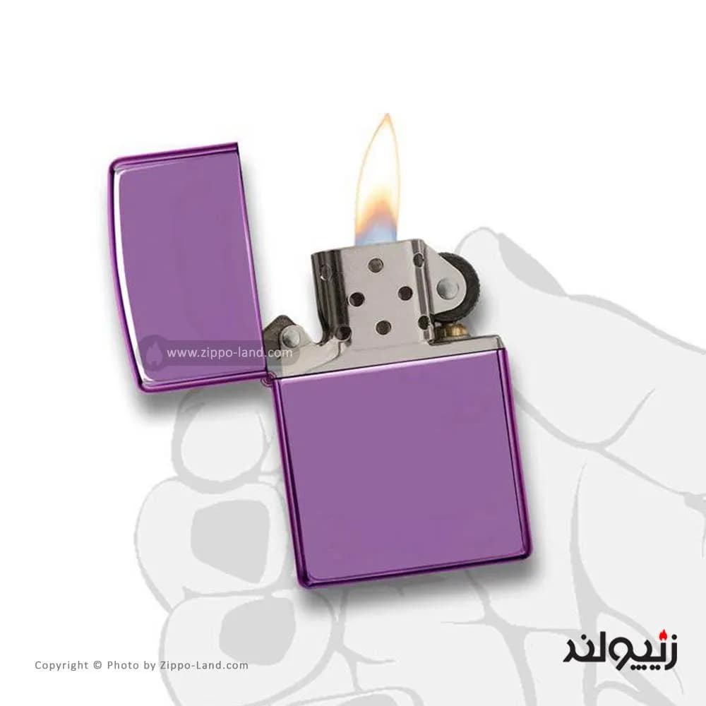 فندک زیپو مدل Classic High Polish Purple کد 24747 — تصویر ۵