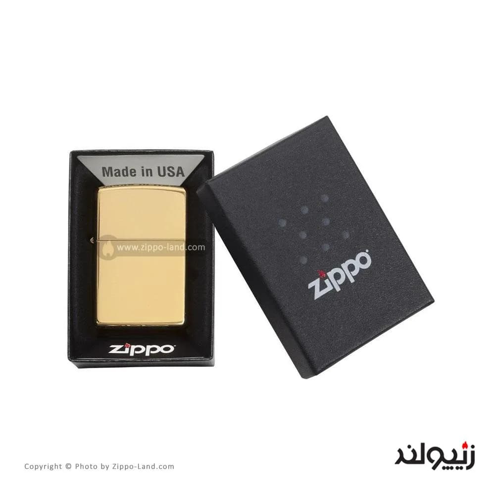 فندک زیپو مدل Classic High Polish Brass کد 254b — تصویر ۶