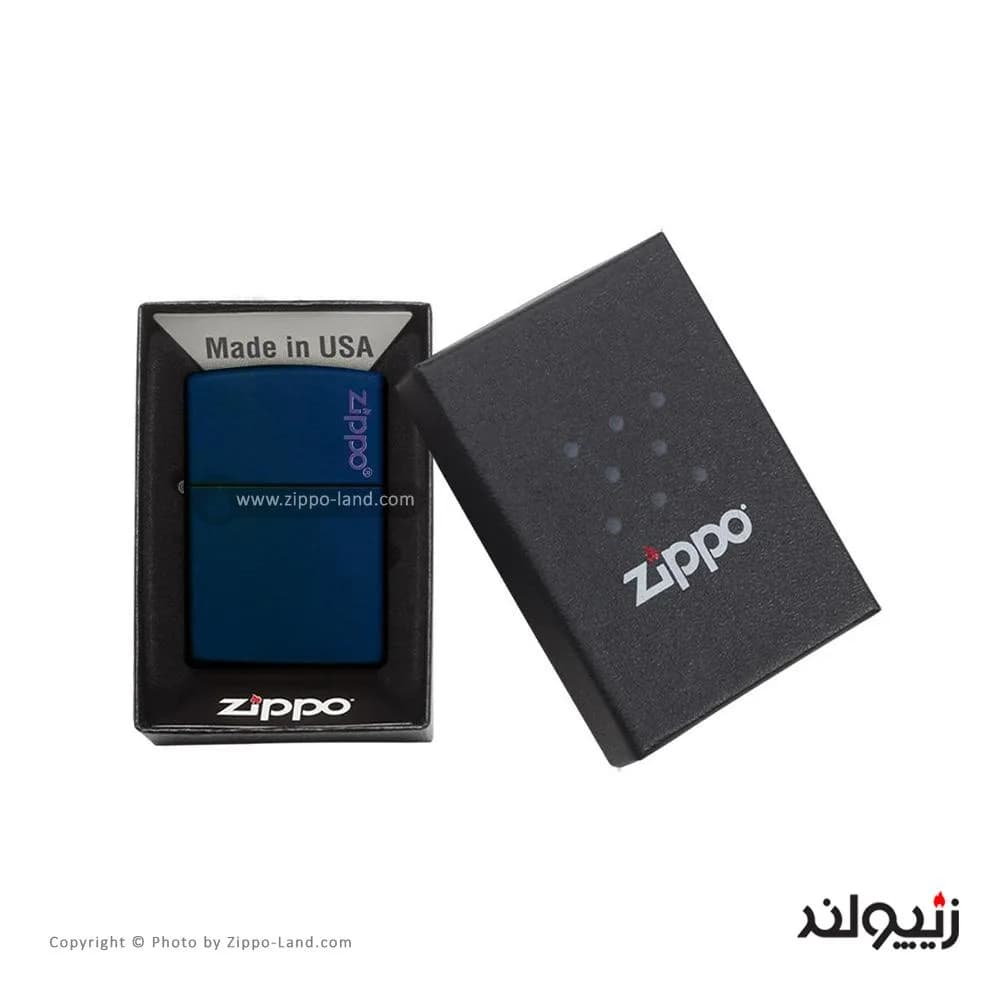 فندک زیپو مدل Classic Navy Matte Zippo Logo کد 239zl — تصویر ۶