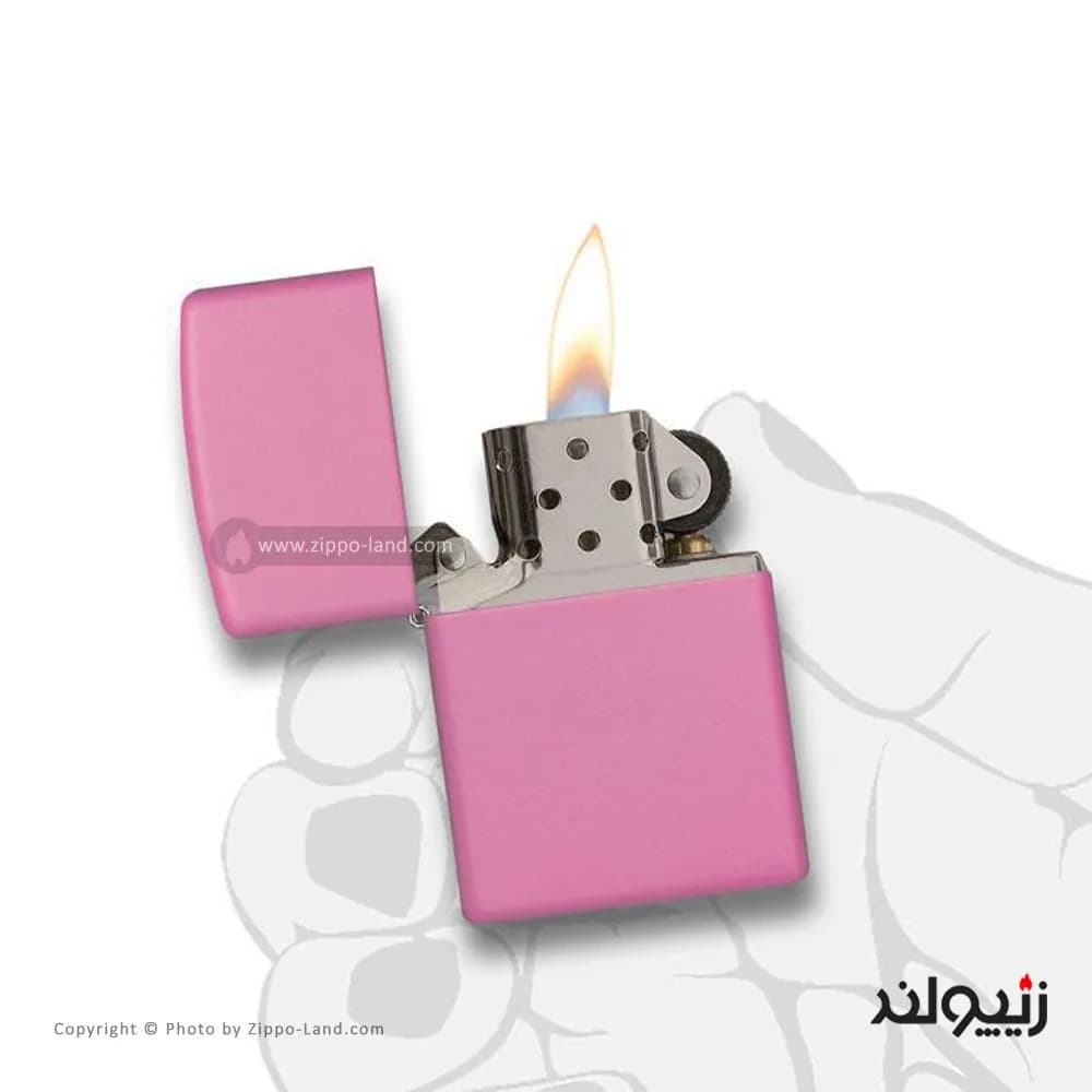 فندک زیپو مدل Classic Matte Pink کد 238 — تصویر ۵