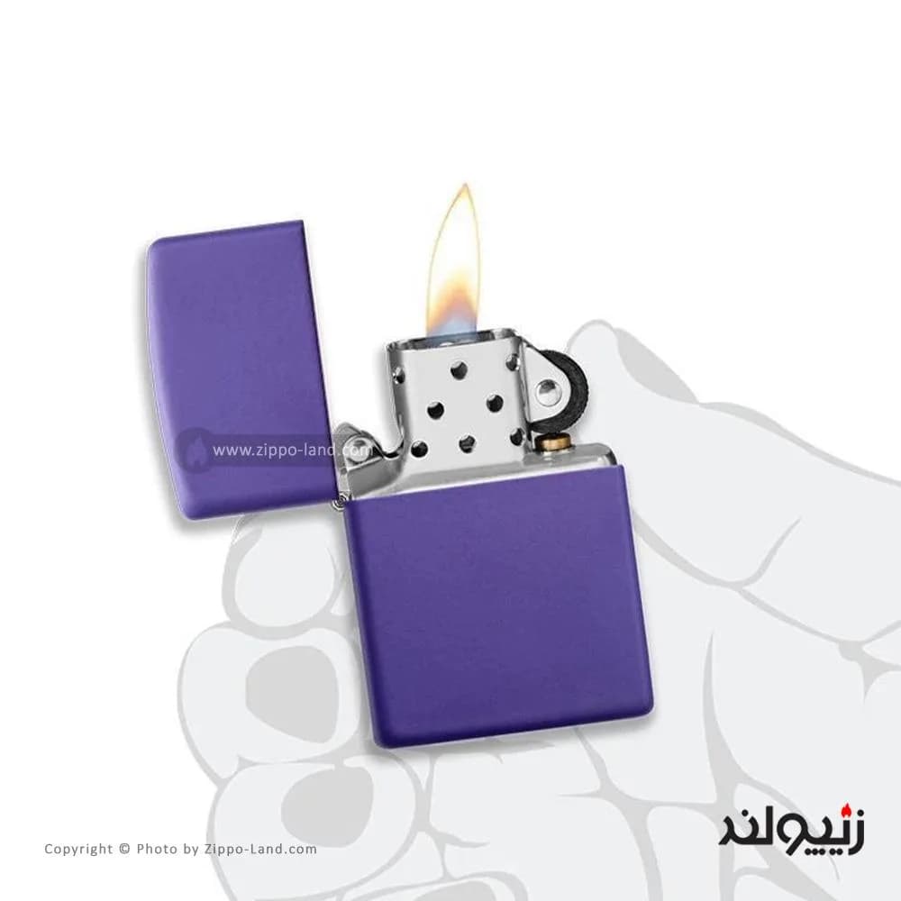 فندک زیپو مدل Classic Purple Matte کد 237 — تصویر ۴