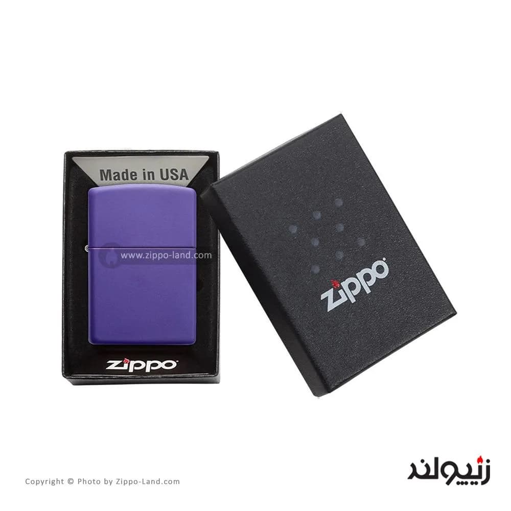 فندک زیپو مدل Classic Purple Matte کد 237 — تصویر ۵