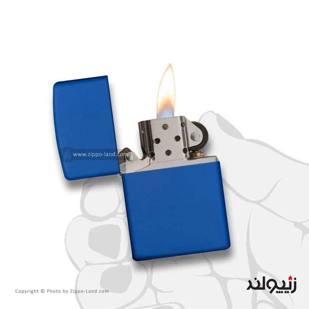 فندک زیپو مدل Classic Royal Blue Matte کد 229 — تصویر ۵