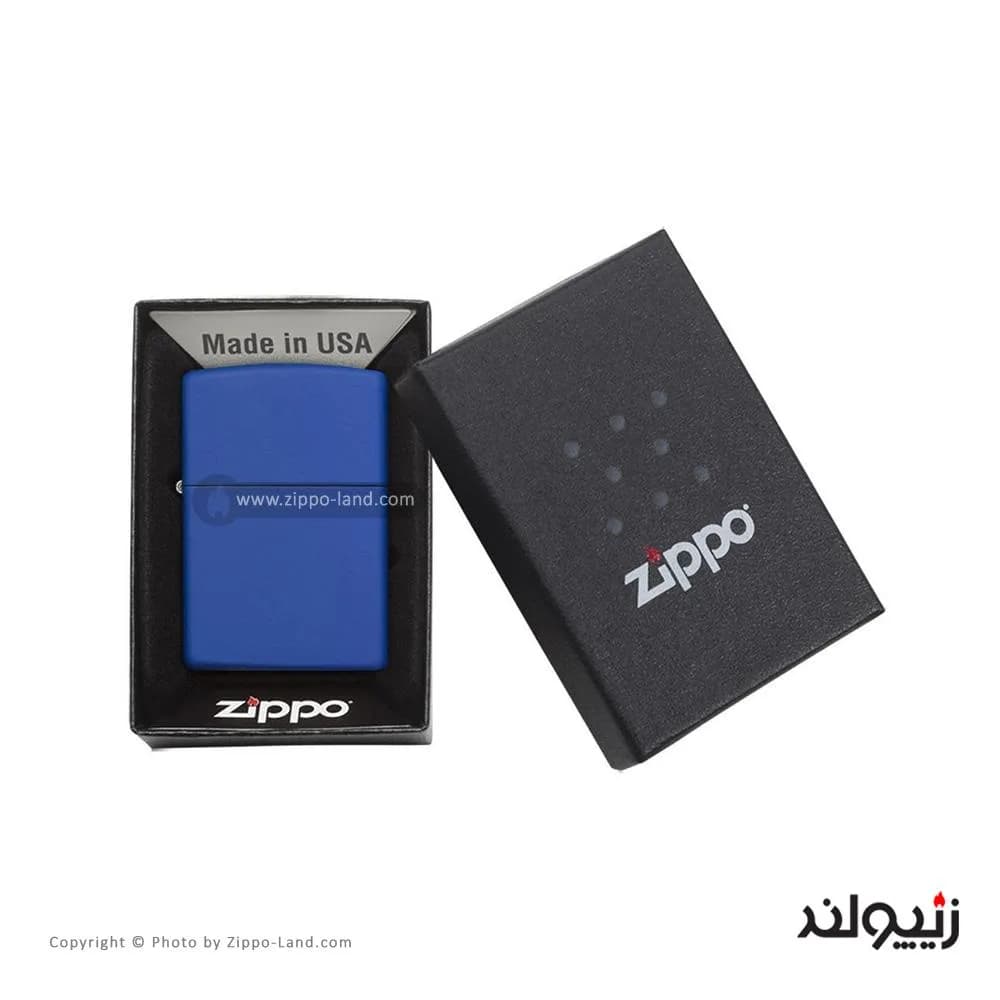 فندک زیپو مدل Classic Royal Blue Matte کد 229 — تصویر ۶
