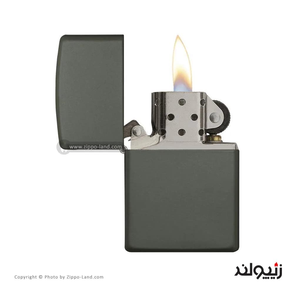 فندک زیپو مدل Classic Green Matte کد 221 — تصویر ۴