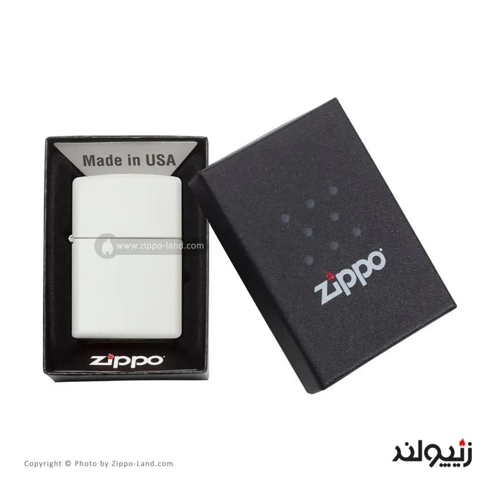 فندک زیپو مدل Classic White Matte کد 214 — تصویر ۵