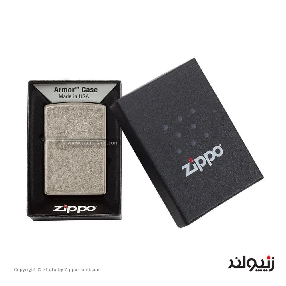 فندک زیپو مدل Armor Antique Silver Plate کد 28973 — تصویر ۴