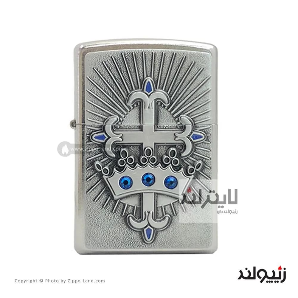 فندک زیپو مدل Crown and Cross Emblem کد 24875