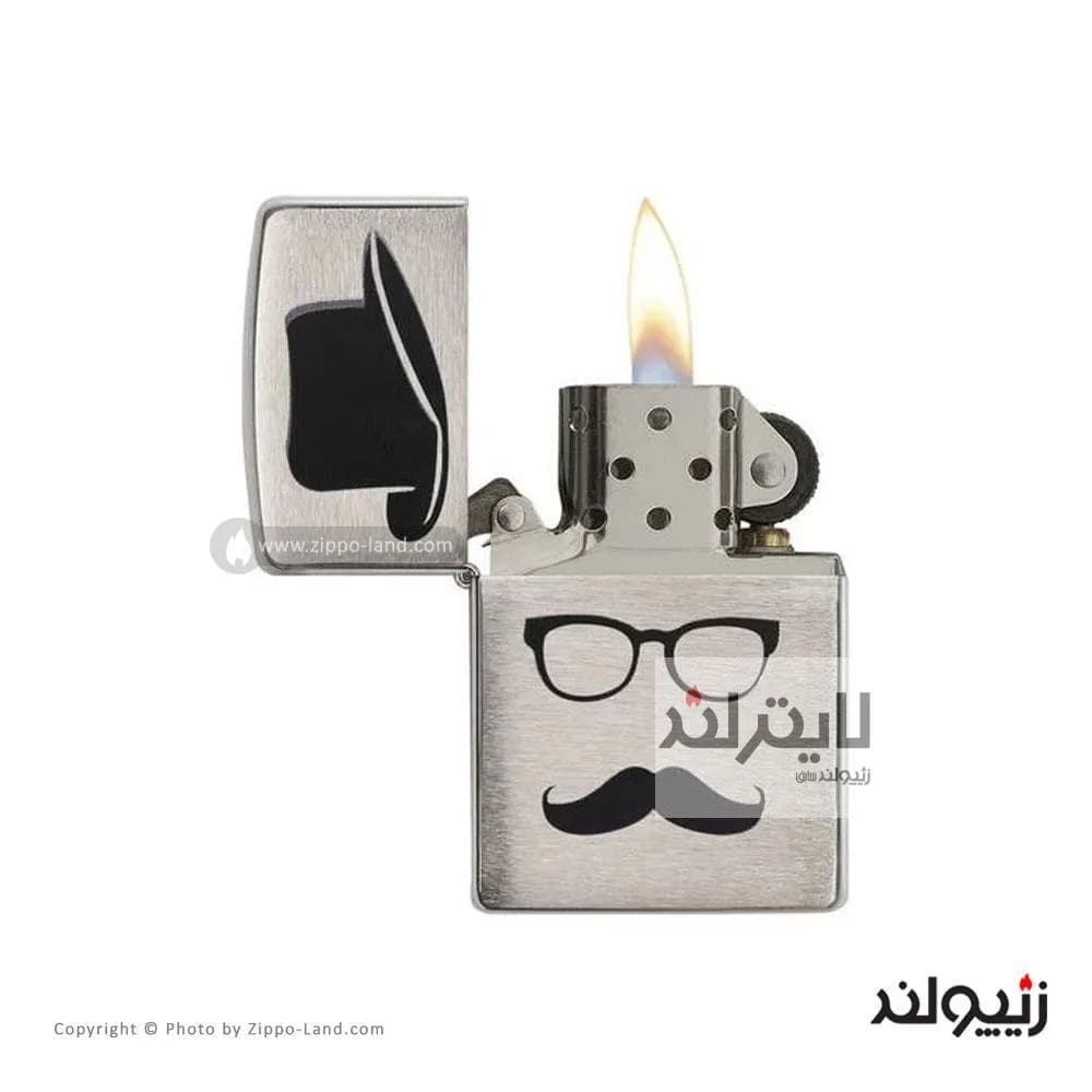 فندک زیپو مدل Mustache And Hat کد 28648 — تصویر ۳