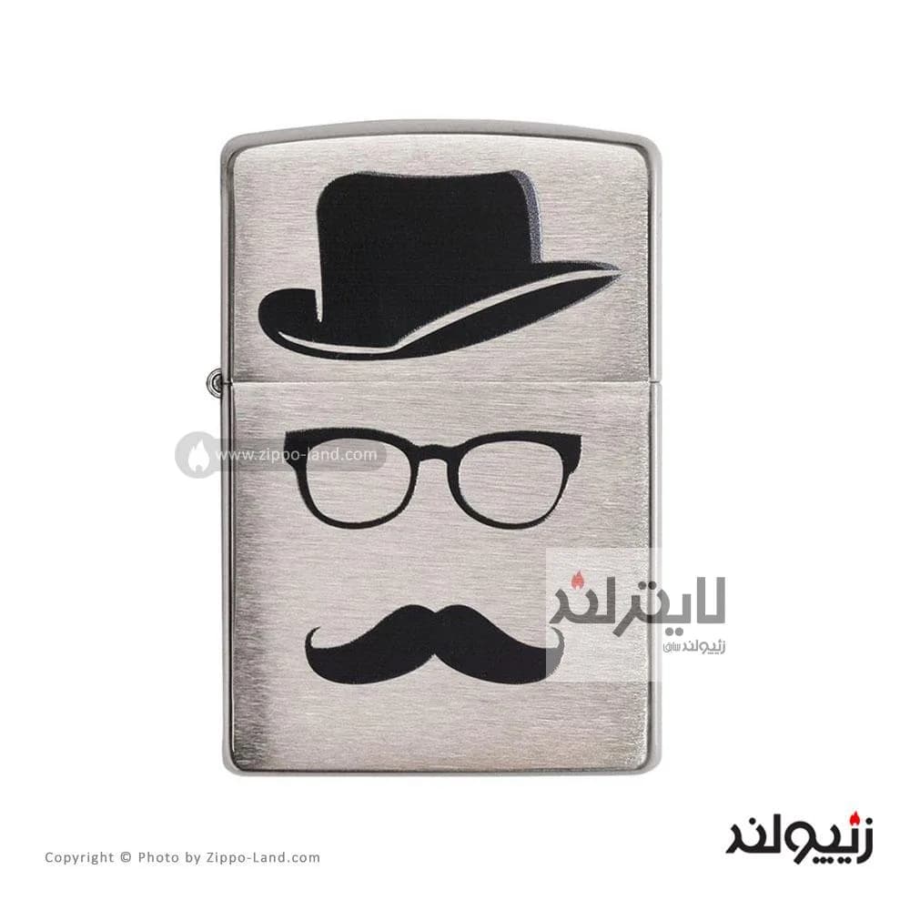 فندک زیپو مدل Mustache And Hat کد 28648