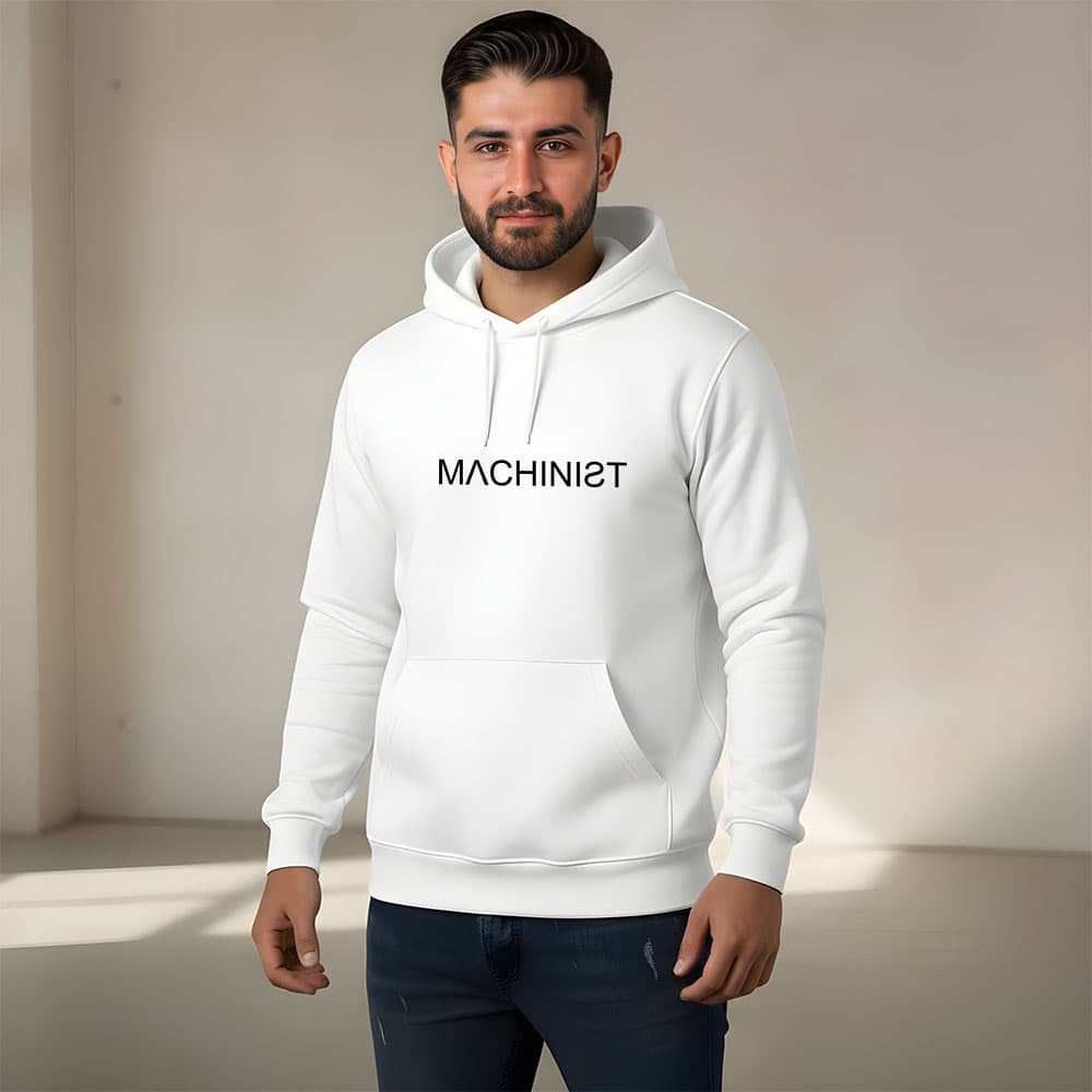 هودی دورس مچینست Machinist سه‌نخ پنبه سفید مردانه | کیفیت بالا