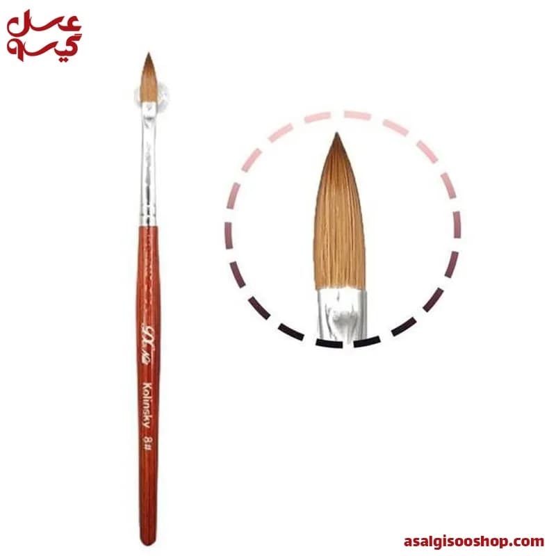 قلم کاشت اشکی کلینسکی|Kolinsky Teardrop Acrylic Nail Brush Size 8| کد 2486 — تصویر ۲