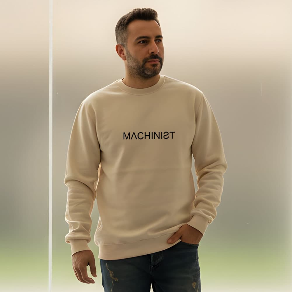 دورس سه‌نخ مردانه چاپ ماچینیست Machinist رنگ کرمی