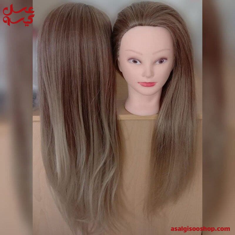 کله مانکن شنیون و بافت آمبره همراه پایه رومیزی | کد 2432