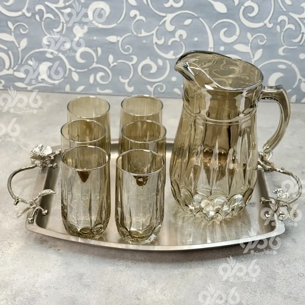 پارچ و لیوان شیشه ای موزر شامپاینی