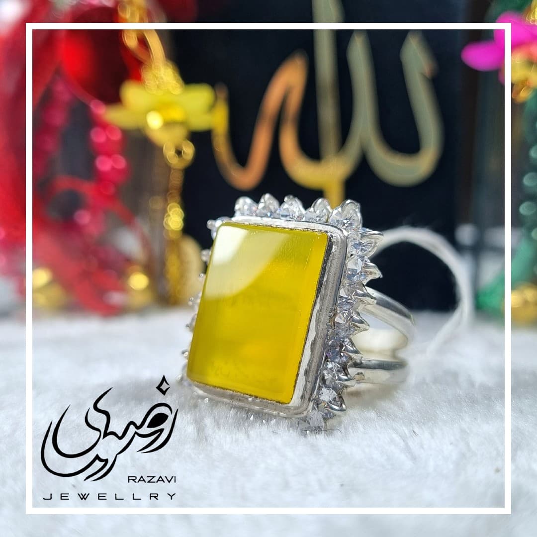 انگشتر زنانه نقره شرف الشمس دست ساز طرح دلوان کد 177 — تصویر ۴