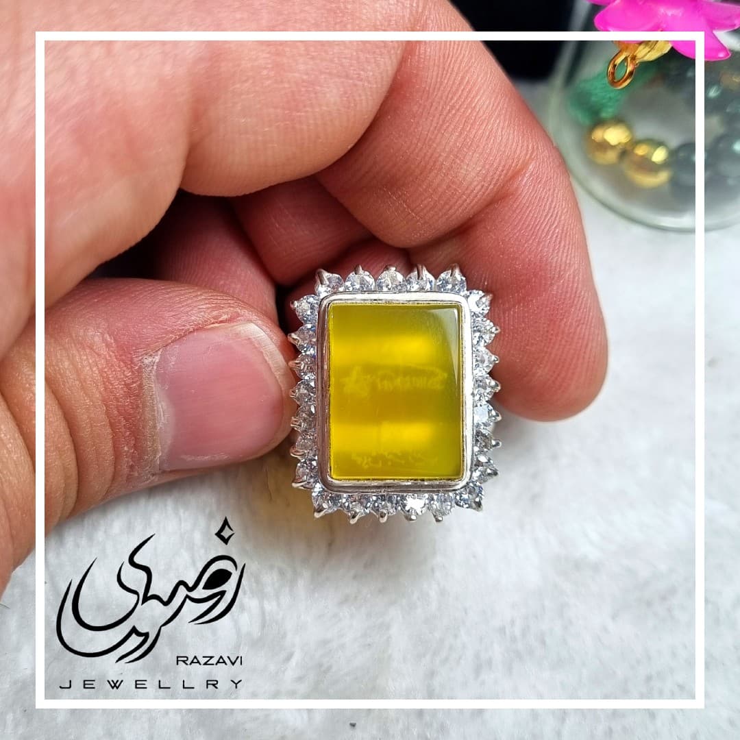 انگشتر زنانه نقره شرف الشمس دست ساز طرح دلوان کد 177 — تصویر ۳