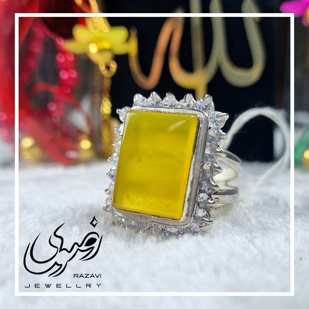 انگشتر زنانه نقره شرف الشمس دست ساز طرح دلوان کد 177