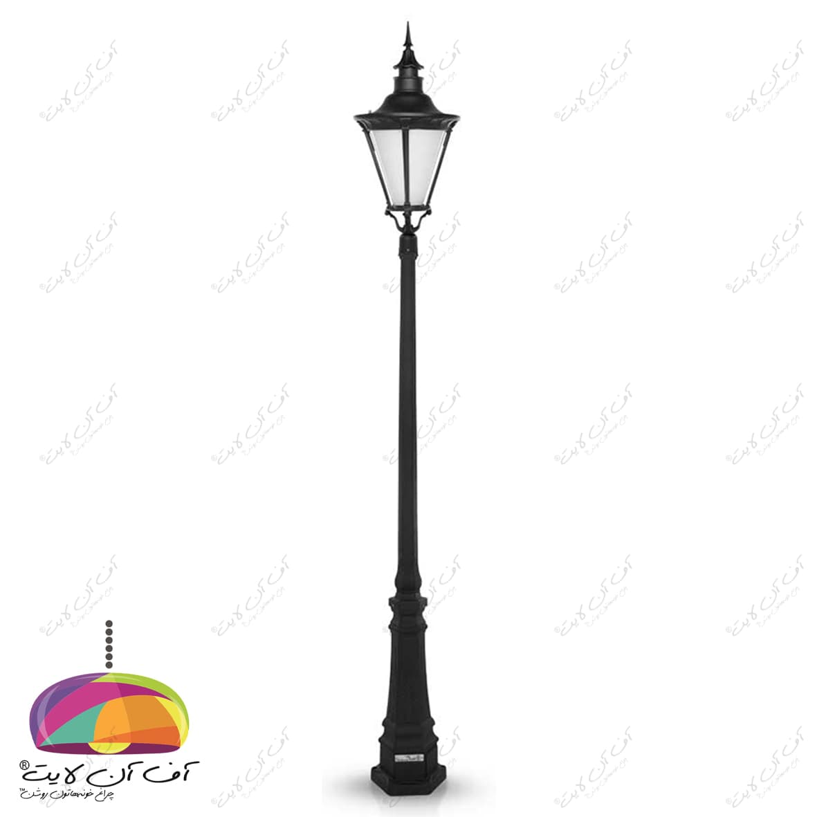 چراغ پارکی تک شعله مدل اسپانیایی پایه کاج شب تاب