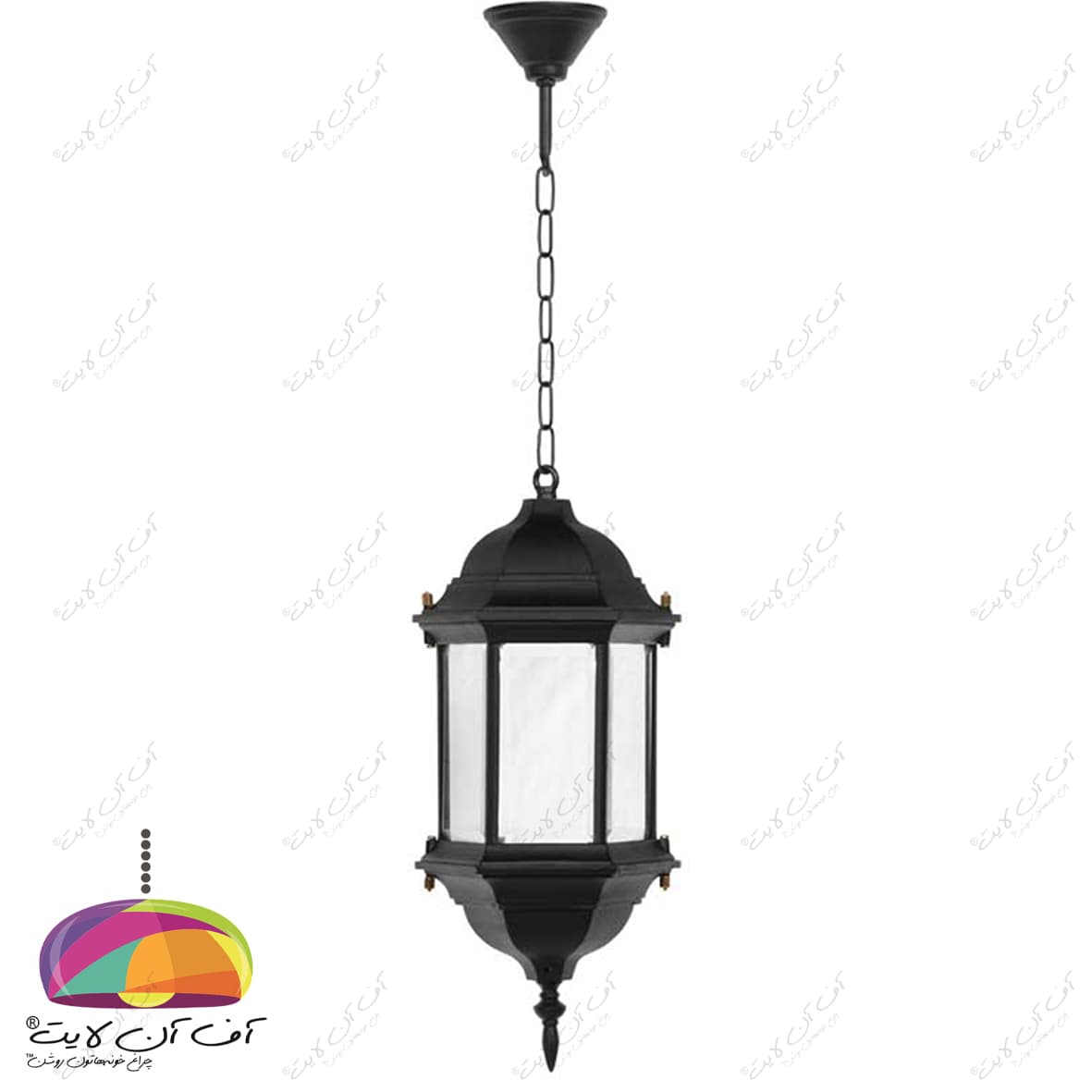 چراغ آویز حیاطی مدل پاتریس شب تاب