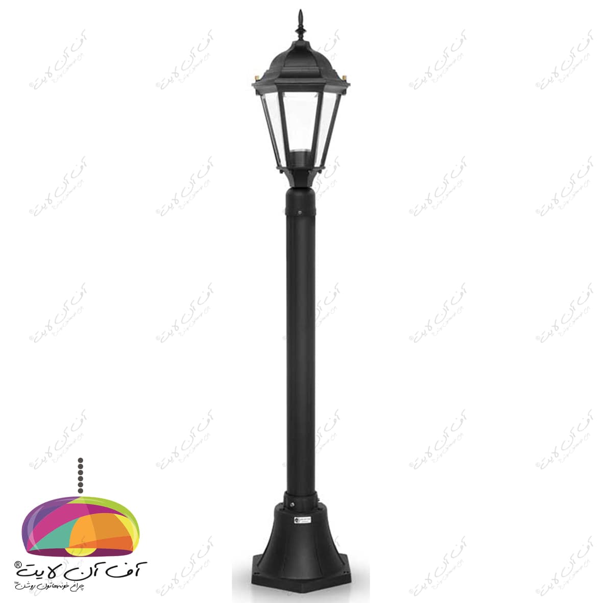 چراغ پارکی مدل رومی پایه ترنج شب تاب