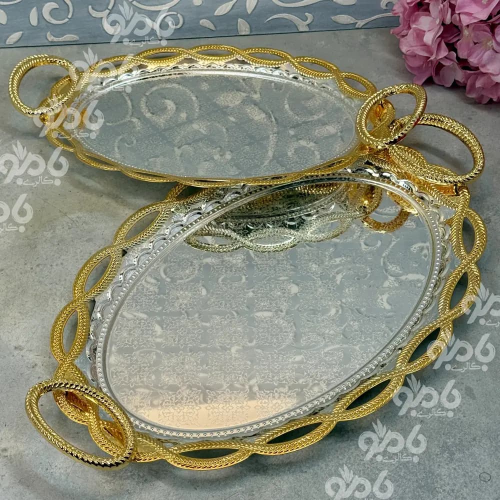 سینی جفتی نیوسان بیضی طلا کد126G