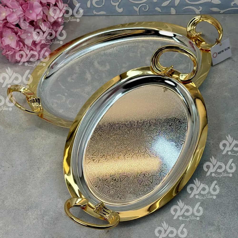 سینی جفتی نیوسان بیضی طلا کد120G