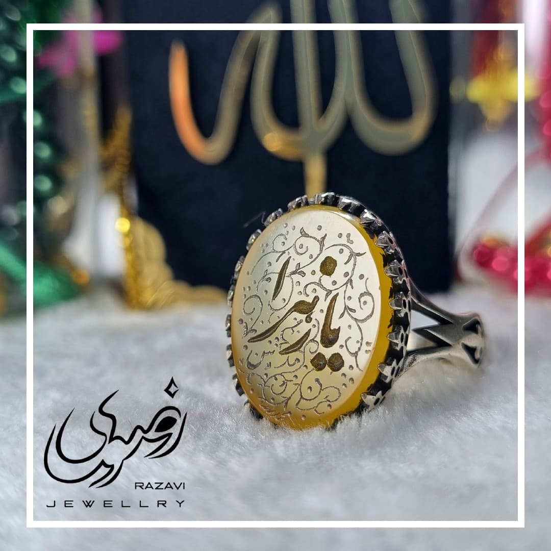 انگشتر مردانه نقره شرف الشمس طرح نیزه 20*15کد 182