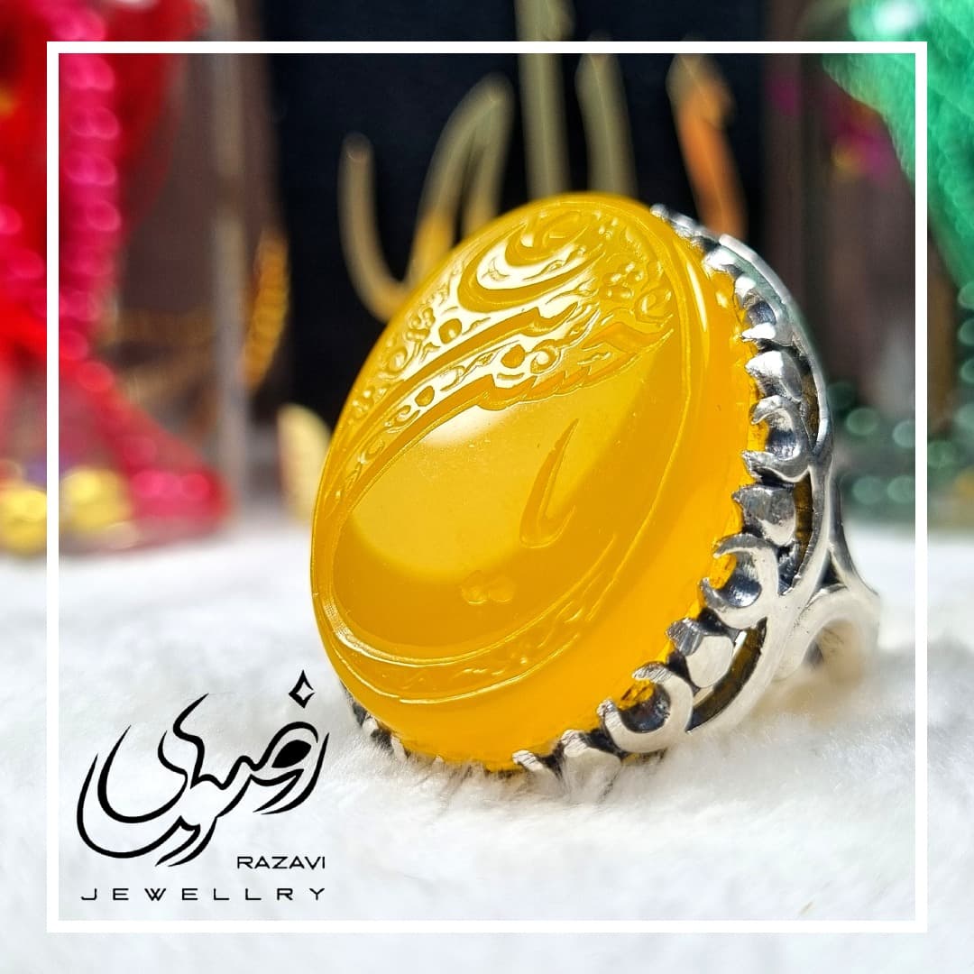 انگشتر مردانه نقره شرف الشمس طرح کربلا کد 189