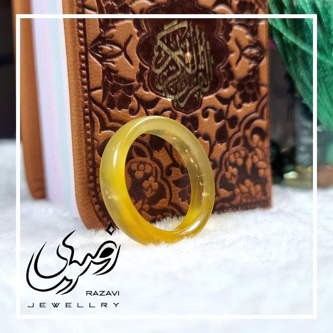 حلقه عقیق زرد شرف الشمس کد 192