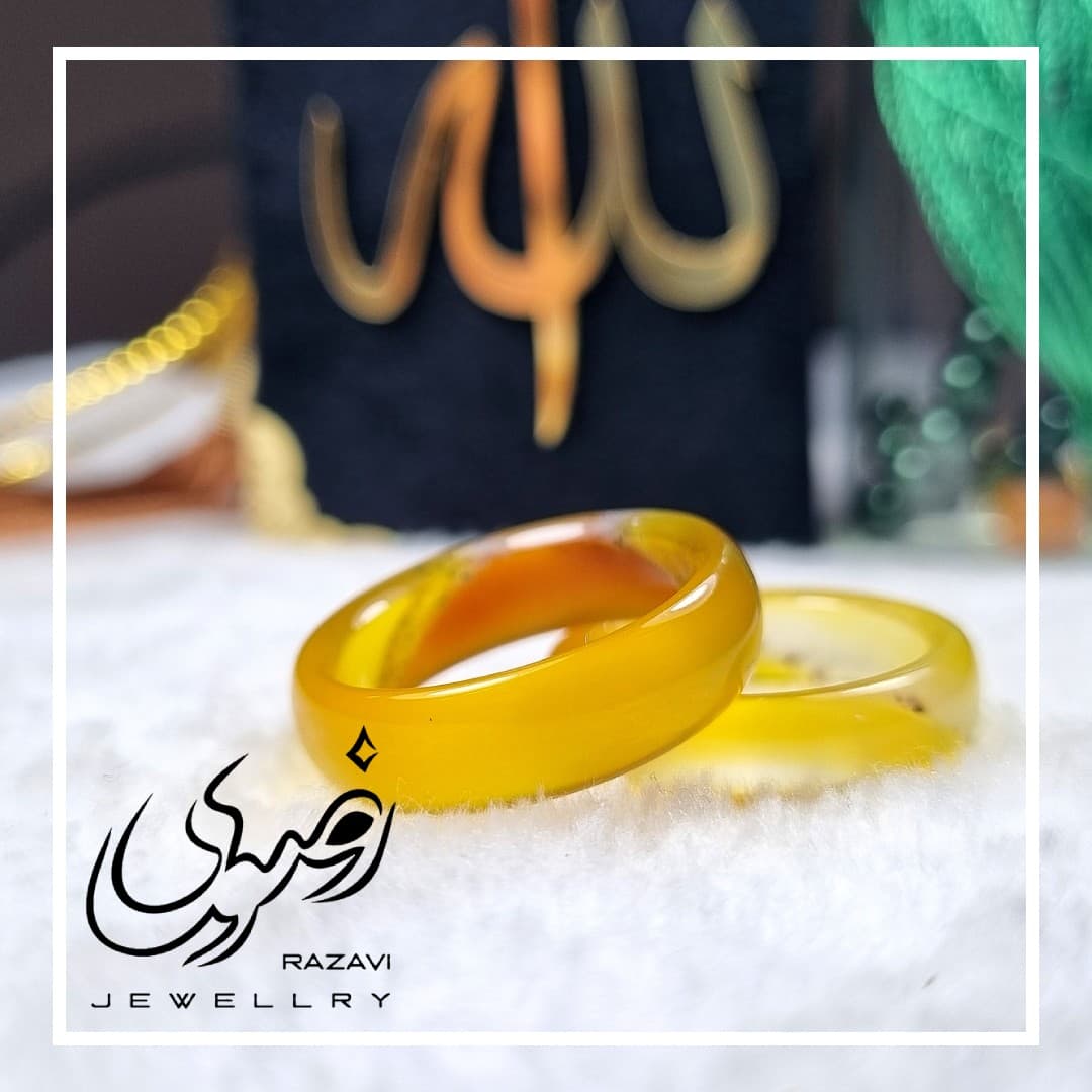 حلقه عقیق زرد شرف الشمس کد 192 — تصویر ۳