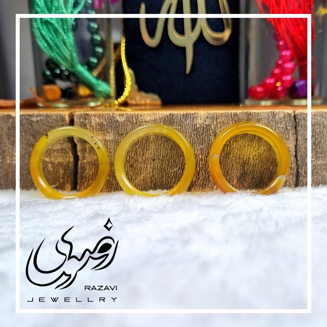 حلقه عقیق زرد شرف الشمس کد 192 — تصویر ۵
