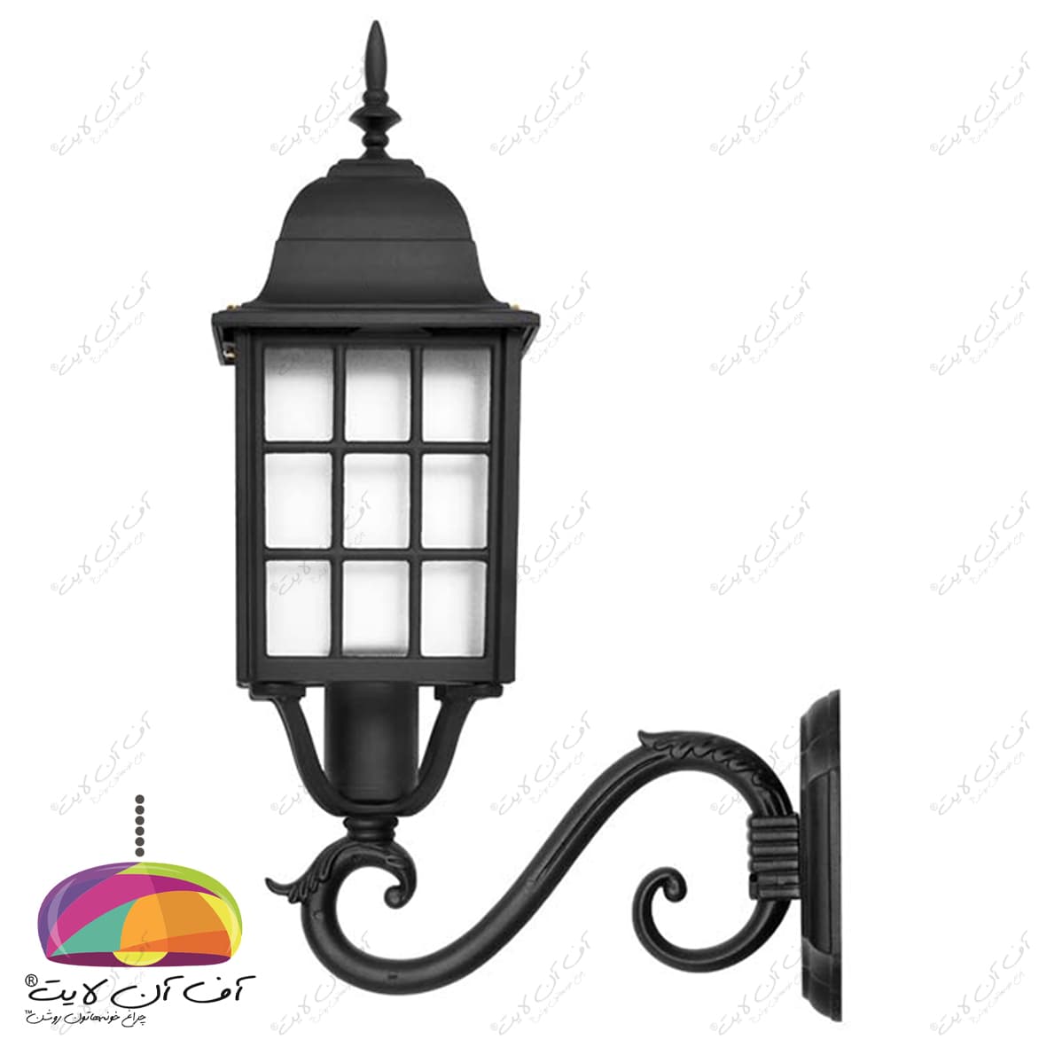 چراغ دیواری حیاطی مدل مشبک شاخه سناتور شب تاب