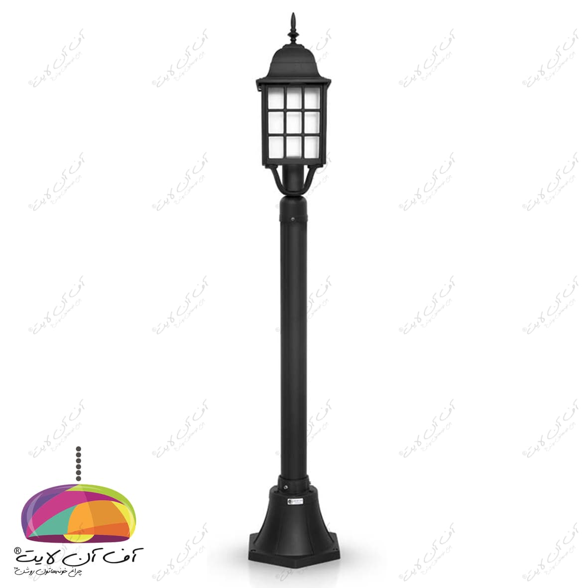 چراغ پارکی مدل مشبک پایه ترنج شب تاب