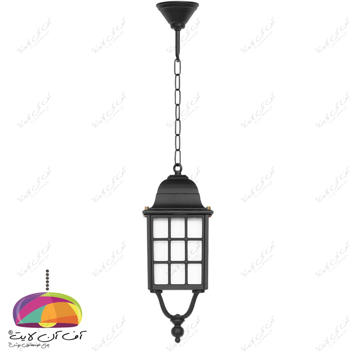 چراغ آویز حیاطی مدل مشبک شب تاب