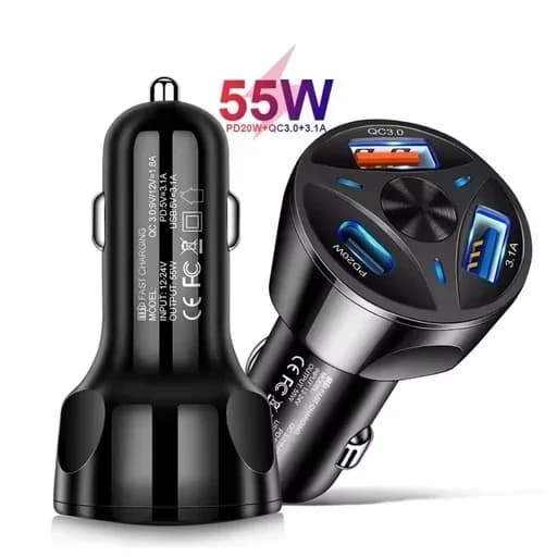 شارژر فندکی 55 وات سه پورت مدل MLE-003