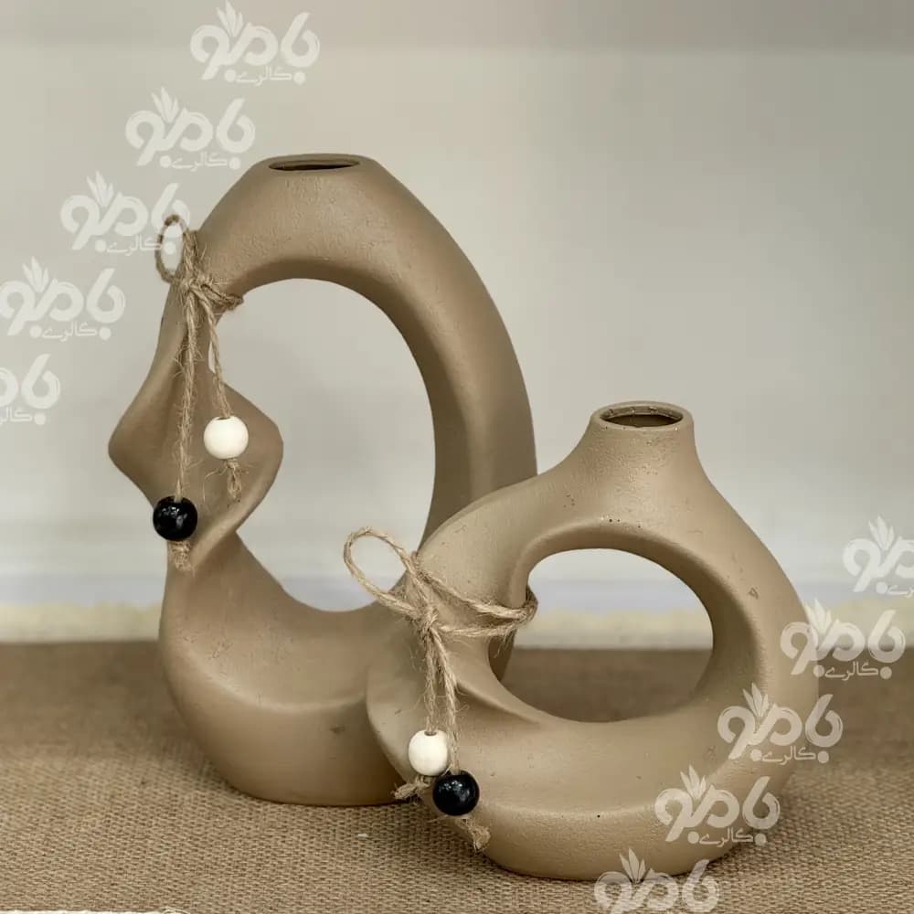 گلدان رزین دو سایز پیچی E K — تصویر ۲