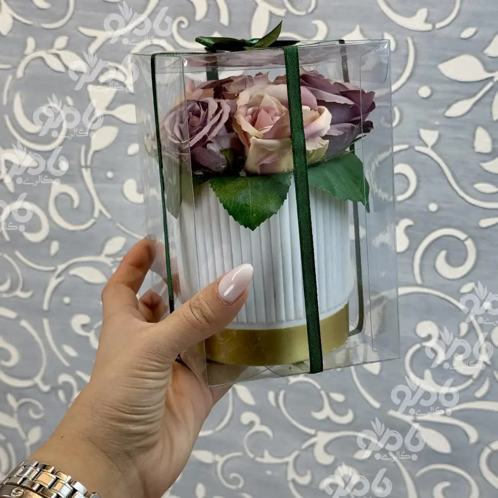 گل وگلدان زیره طلایی جعبه طلقی 16485 — تصویر ۲