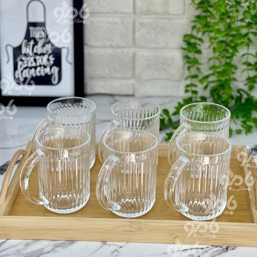 لیوان شیشه ای بلند دسته دار یلدا 1447