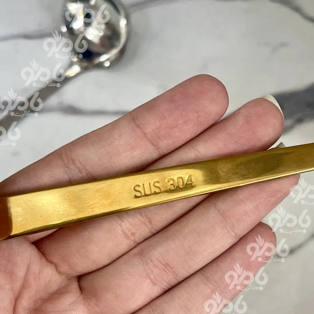 ملاقه تک استیل بلند24 سانت طلایی — تصویر ۳