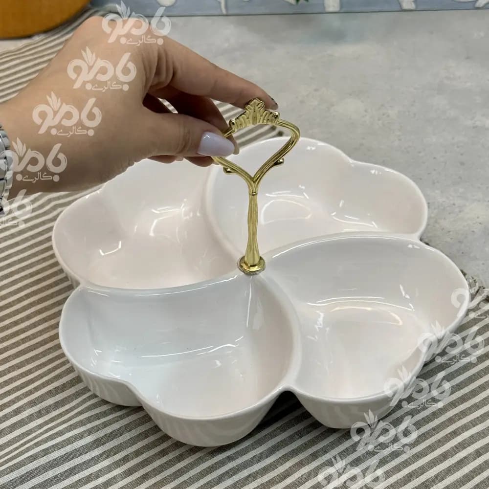 سرامیکی سفید اردوخوری 4 قلب گود کد 205 — تصویر ۲