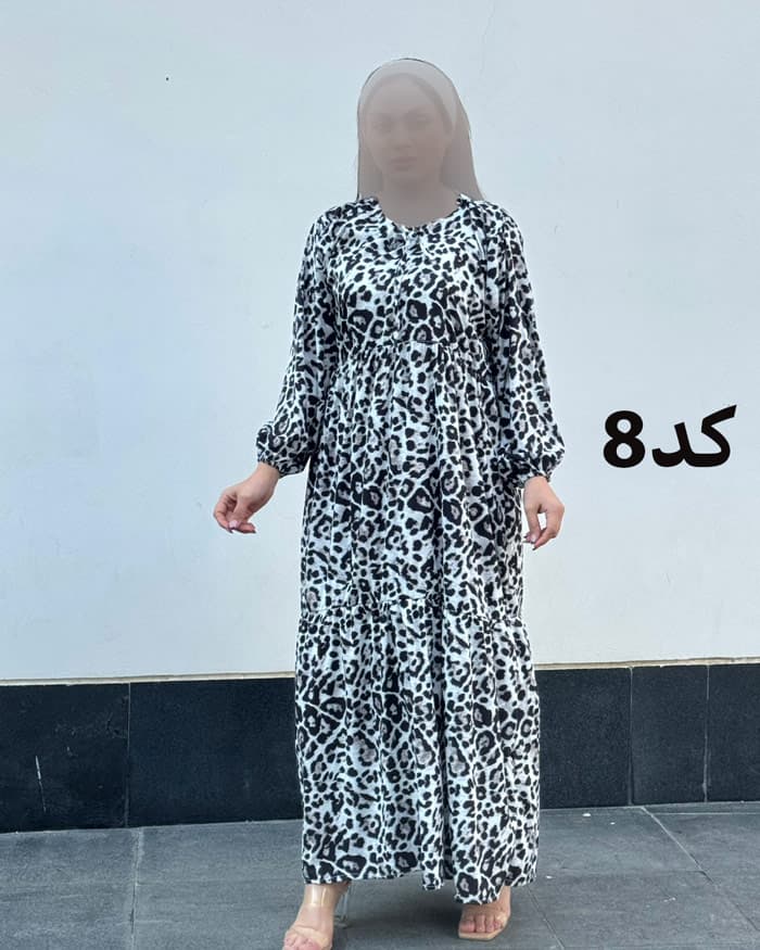 ساحلی فلور سفید مشکی یقه بند دار 6088 — تصویر ۸