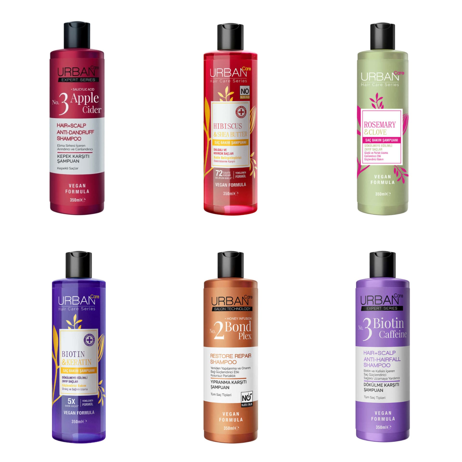 شامپو اوربان کر حجم ۳۵۰ میل Urban Care Shampoo مدل‌های متنوع – وگان و بدون سولفات