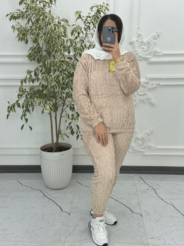 ست بلوز شلوار تدی برجسته 6827 — تصویر ۳