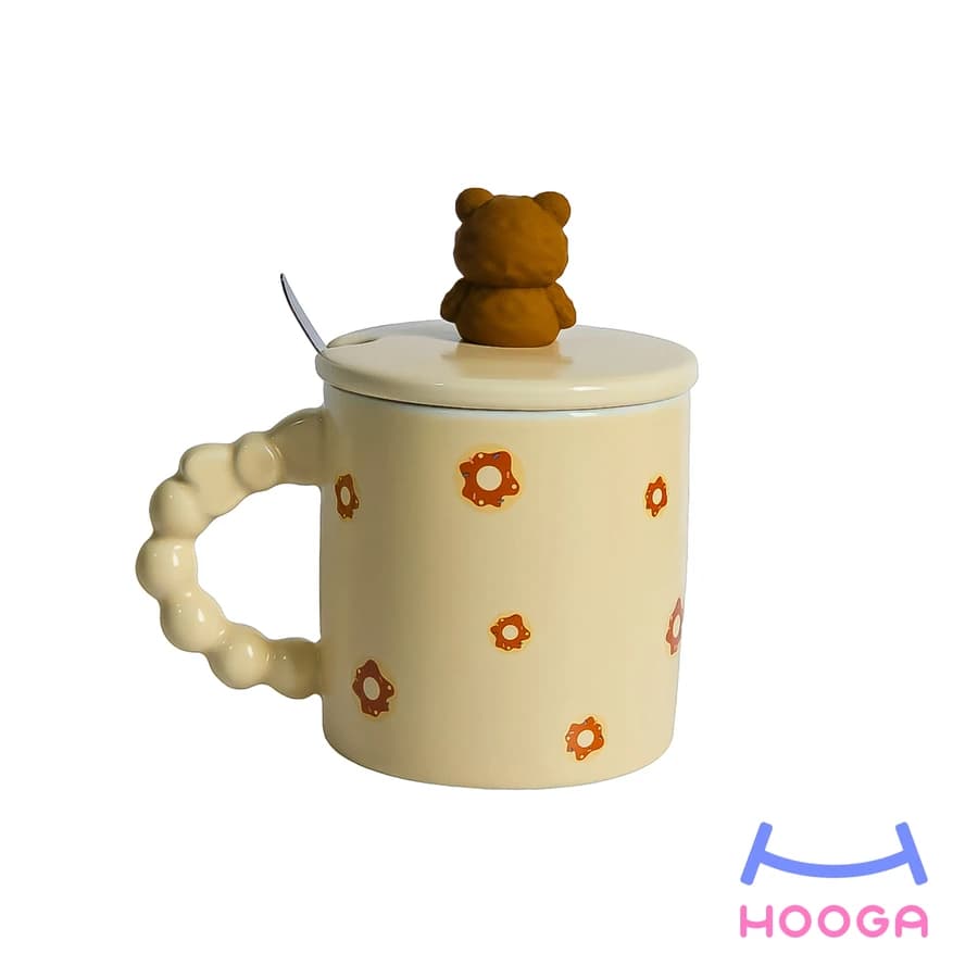 ماگ دسته پاپیونی طرح خرس و دونات — تصویر ۶
