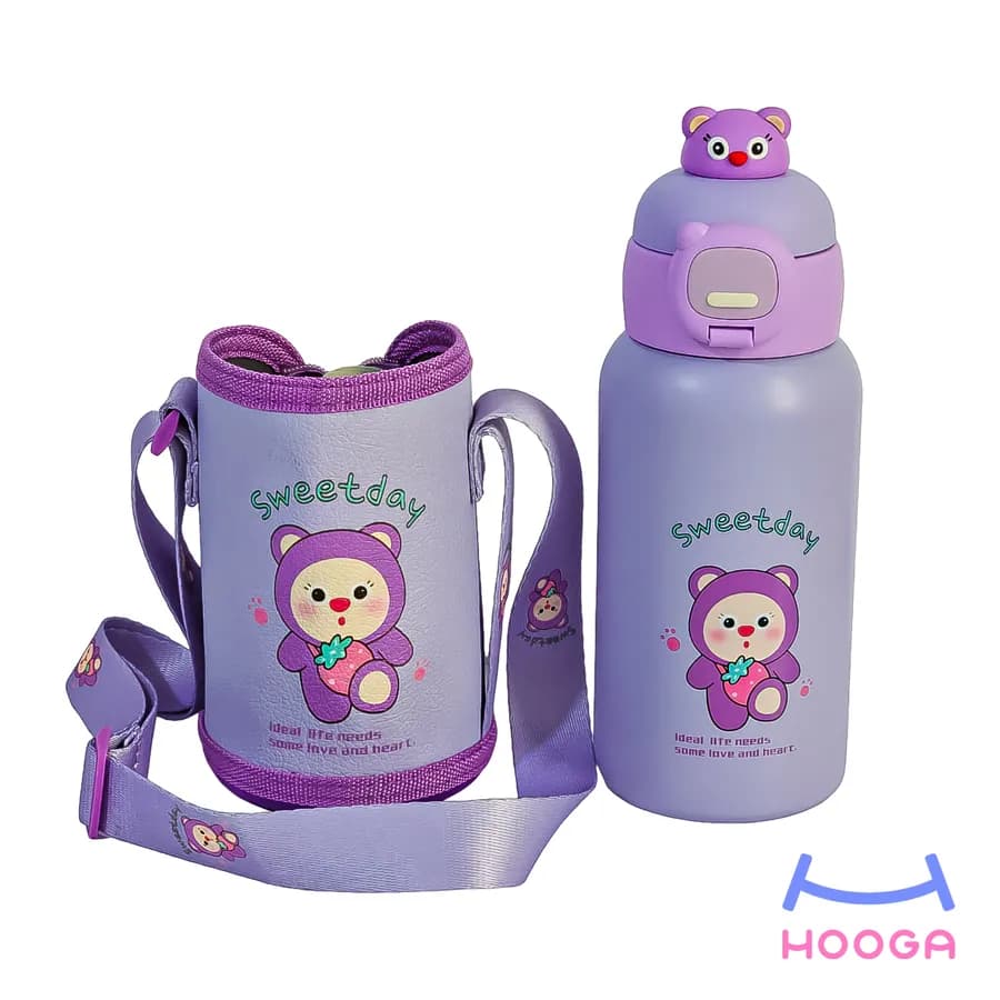 فلاسک کیف دار طرح خرس بنفش — تصویر ۸